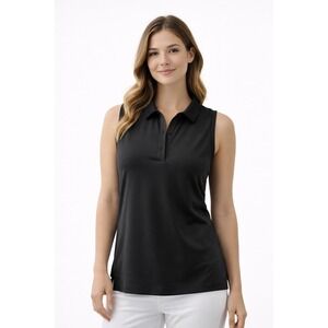 Athleta Black Sleeveless Polo Top Size XS Minimal Athletic Tank